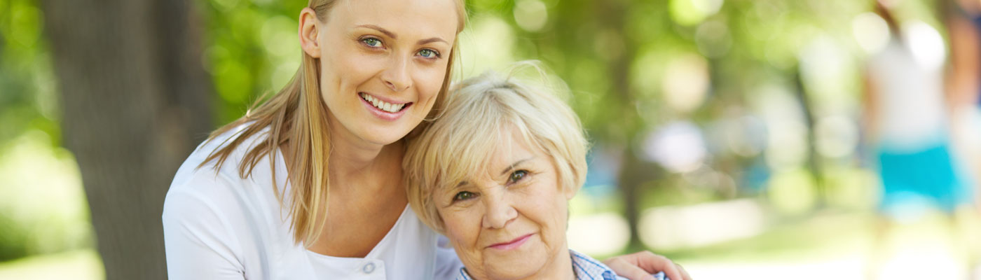 young woman with elderly woman